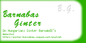 barnabas ginter business card